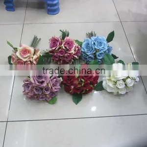 Hot Sale Silk Rose Flower Wedding Bouquets With Holder thumbnail-1