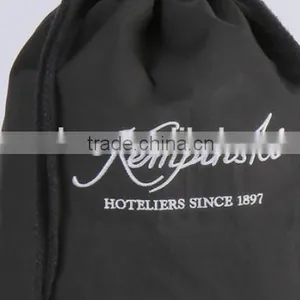 Shoe Bag Black Cotton Drawstring Bag thumbnail-3