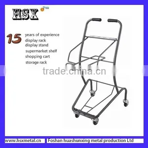 Supermarket Powder Coat Double Shopping Basket Cart Trolley HSX-S470 thumbnail-1