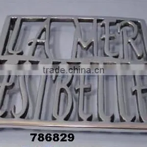 Handcast Aluminum Metal Kitchen Trivets Mirror Polish thumbnail-1