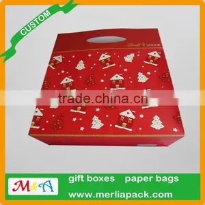 Chocolates Carrier Bags Hot Cafe Candy Die Cut Handle Paper Packaging Euro Totes Bags thumbnail-3