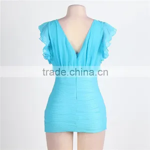 Best Design Ruffle Chiffon Top Dress Sexy Girl Dress Korean Sexy Club Dress thumbnail-6