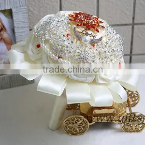 Handmade Large Bridal Wedding Brooch Bouquet thumbnail-3