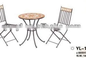 2013 High Quality Good Price 3 Pcs Folding Mosaic Tile Garden Set thumbnail-1