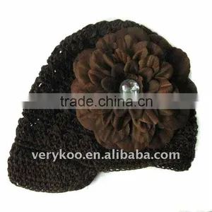 Baby Crochet Kufi Hats With a Flower FCK-118650440 thumbnail-1