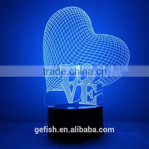 Fancy Customized 3D Acrylic Table Led Lamp With Battery Wholesale thumbnail-1