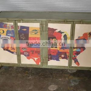 INDUSTRIAL SIDE CABINET WITH MAP thumbnail-1