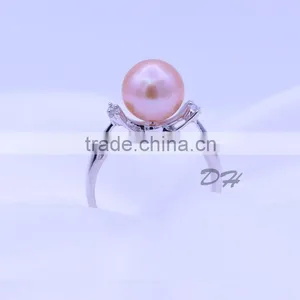 Charm Lignt Pink Pearl Rings Silver Sterling Pearl Rings Jewelry thumbnail-2