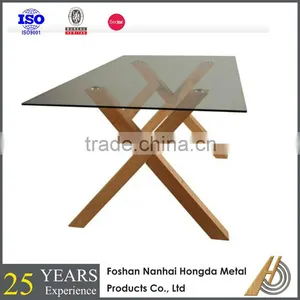 Solid Wood Dining Table Set With Glass Top thumbnail-1
