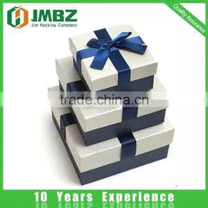 Decorative Rigid Cardboard Jewellery Packaging Box With Satin Ribbon thumbnail-1