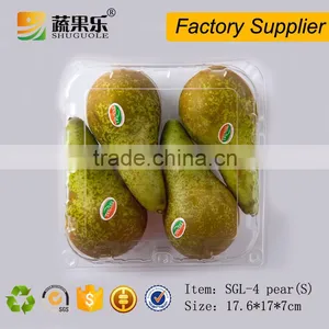 Disposable PET Plastic 4pcs Pear Fruit Packing Box thumbnail-2