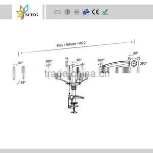 Triple Monitor Stand Monitor Mount Lcd Monitor Mount thumbnail-3
