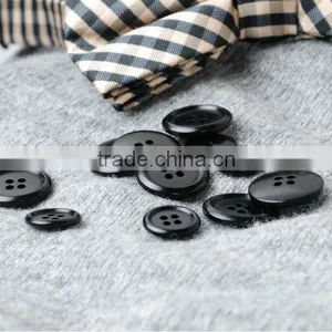 4 Holes 24L& 32L Black Natural Corozo Nut Suit Buttons With Border thumbnail-1