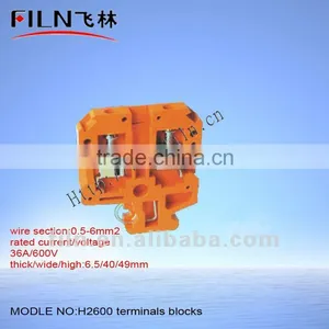 36A 600V Orange Nylon Terminal Block H2600 thumbnail-1