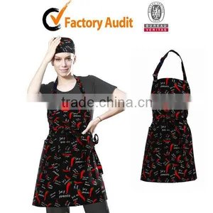 Printed Bib Restaurant Uniforms Waiter and Waitress Aprons thumbnail-1