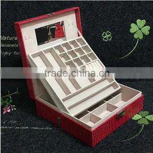 Chinese Factories Wholesale Custom Luxurious Leather Jewelry Box, Red Beautiful Watch Box thumbnail-1