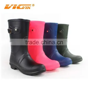 2015 Buckle Colourful Clear Pvc Women Cheap Plastic Rain Boots thumbnail-1
