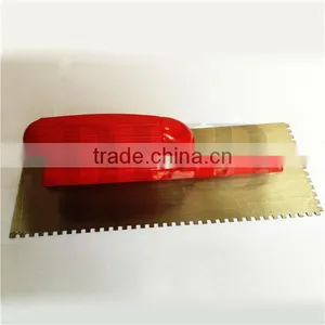 Plaster Trowel With Notch Teeth and Plastic Handle thumbnail-1