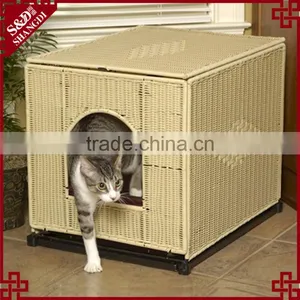 Cat Pet Product Factory Latest Supply Resin Wicker & Metal Craft Luxury Cat Cage thumbnail-1