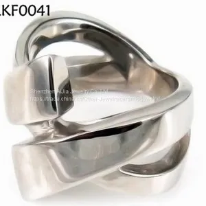 Mens Black Smooth Titanium Stainless Steel Biker Ring Silver thumbnail-4