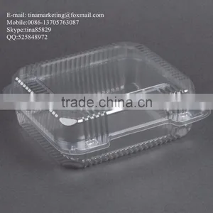 Square Clear Hinged Clamshell Type Plastic StayLock Medium Food Container for Salad, Muffins, Cake, Pastry and Fruit Packaging thumbnail-3