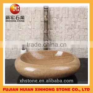 Beige Color Flower Shape Smarble Stone Basin thumbnail-6