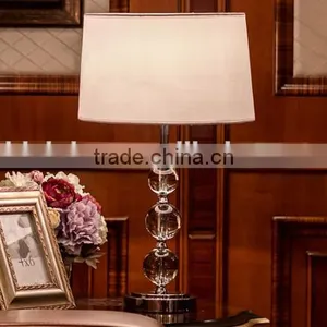 Concise Modern Design K9 Crystal Table Lamp With Fabric Lampshade thumbnail-1