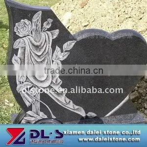 Black Granite Heart Tombstone thumbnail-1