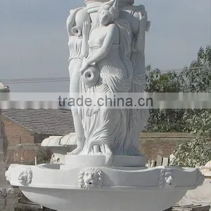 Large Outdoor Stone Fountain With Lady Statue thumbnail-2