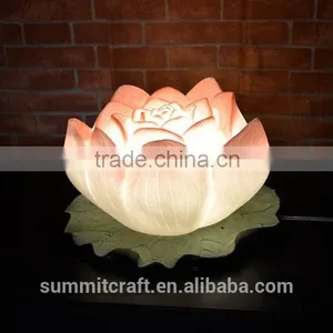 Resin Oriental Style Lotus Table Lamp thumbnail-2
