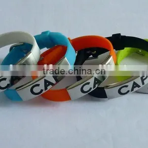 Mixed Colors Silicone Bracelet With Metal Buckle thumbnail-1
