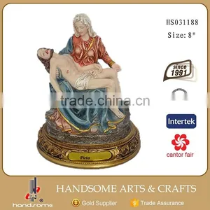 8 Inch Resin Religious Antique Pieta Statues Polyresin Hand Make Sculpture thumbnail-1