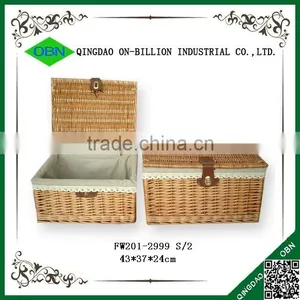 Hot Sell Woven Wicker Clothes Basket Storage Box thumbnail-1