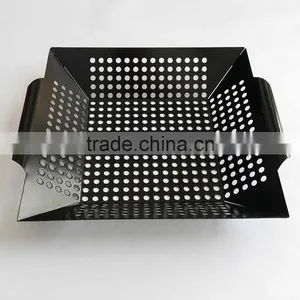 Non-stick Iron Square Grill Bbq Basket thumbnail-1