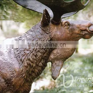 Art Garden Decor Life Size Bronze Casting Bull Moose Statue for Large Garden Decoration thumbnail-4