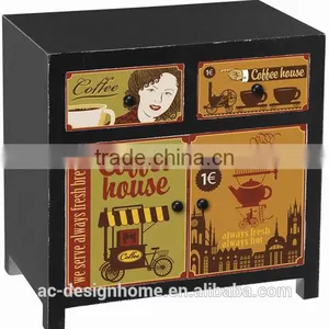 WOODEN CABINET W/2 DOORS & 2 DRAWERS thumbnail-1