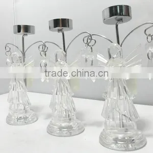 Clear Acrylic Angel With Iron Candle Holders Elegrane Xmas Ornament thumbnail-2