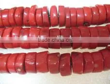 Wholesale 16" 17mm Large Red Abacus Shaped Natural Loose Coral Beads thumbnail-1