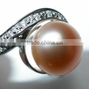 Favorites Compare Fashion Design Sterling Silver 925 Pearl Ring f Tahitian Pearl Ring thumbnail-2
