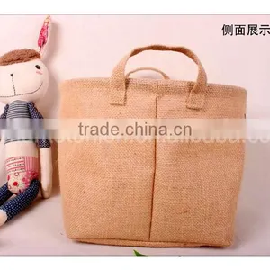 Waterproof Wholesale Manufacturer Green Jute and Include 4 Design Mixed Multi-function Debris Sundries Basket thumbnail-3