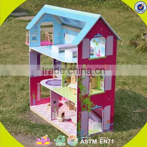 Wholesale Wooden Dollhouse Toy for Children, Lovely Wooden Dollhouse Toy, Popular Wooden Dollhouse Toy for Kids W06A104 thumbnail-5