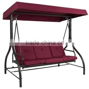 Customized Colors 3 Seats Red Swing Chair With Cushion thumbnail-1