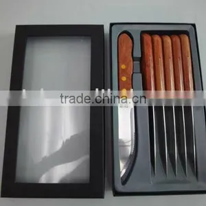 Unique Steak Knife Sets With Wood Handle Curved Stainless Steel Kittchen Knife thumbnail-1