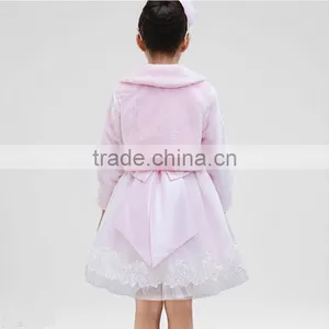 2016 Latest Girl Winter Frock Pink Cute Faux Fur Cape HSC9842 thumbnail-3