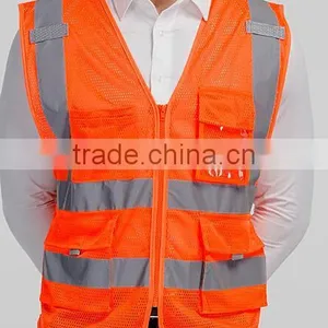 2017 Reflective Safety Vest Orange Security Vest Safety Vest thumbnail-3