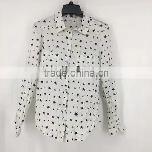 Ladies Garment Stock Lot Stars Full Print Branded Shirt thumbnail-1