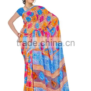 FnU Printed Designer Glamour Saree With Blouse thumbnail-2