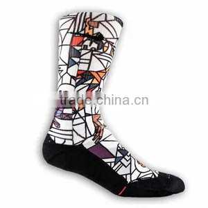 White Blank Polyester Socks With Black Bottom for Sublimation thumbnail-6