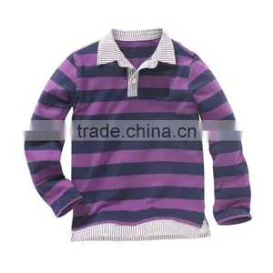 BOYS STRIPED RUGBY POLO SHIRT WITH SHIRT LAYER thumbnail-1