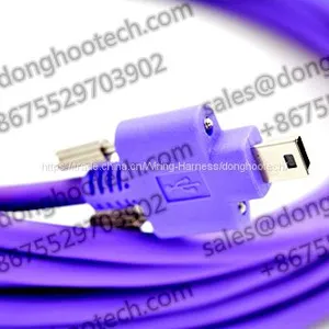 High Flex USB 2.0 Cable A Plug to Mini B Plug With Thumbscrew Lock For Machine Vision Camera thumbnail-1